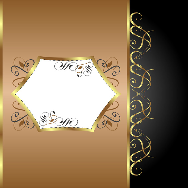 Holiday Background. Greeting Card. Gold flower - Vector, Image
