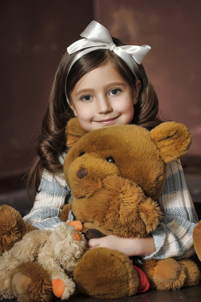 Girl with a bear-cub - Photo, image