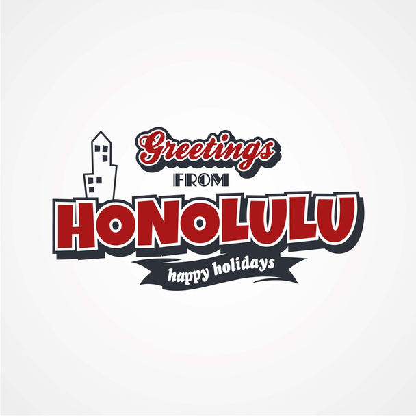Honolulu wakacje pozdrowienia - Wektor, obraz