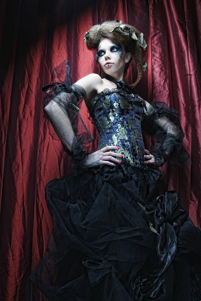 Vogue style photo of a gothic woman - Photo, image