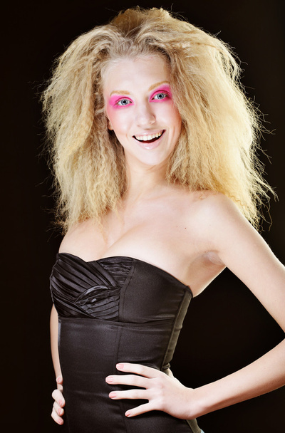 blond with pink make up - Foto, afbeelding