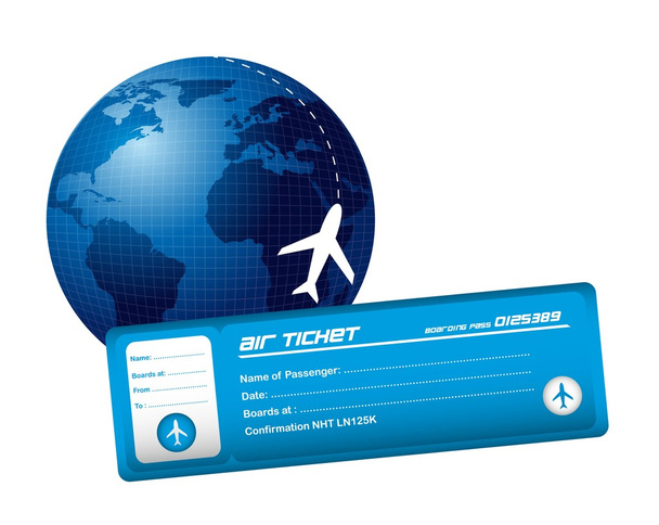 Αεροπορικό εισιτήριο - Διάνυσμα, εικόνα