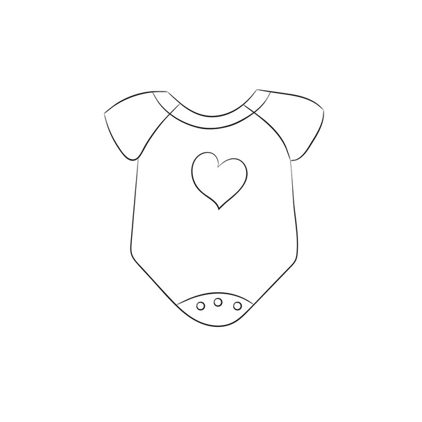 Baby bodysuit with a heart - Vector, Image