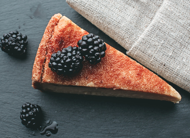 cheesecake with blackberries - Photo, Image