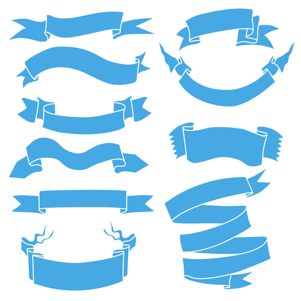 Set of  Blue Ribbons - Vecteur, image
