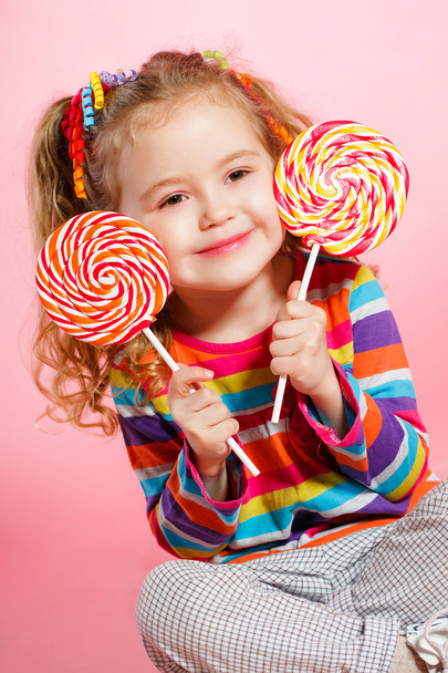 Beautiful little girl with lollipop - Φωτογραφία, εικόνα