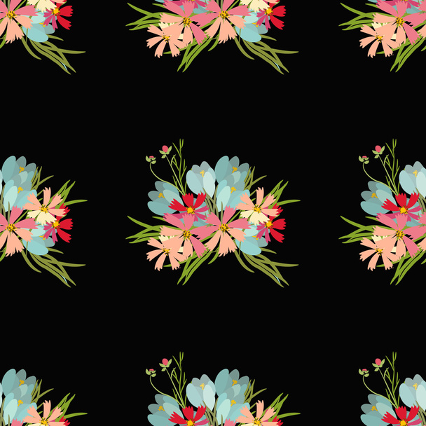 cosmos and crocus flowers background  - Vector, imagen