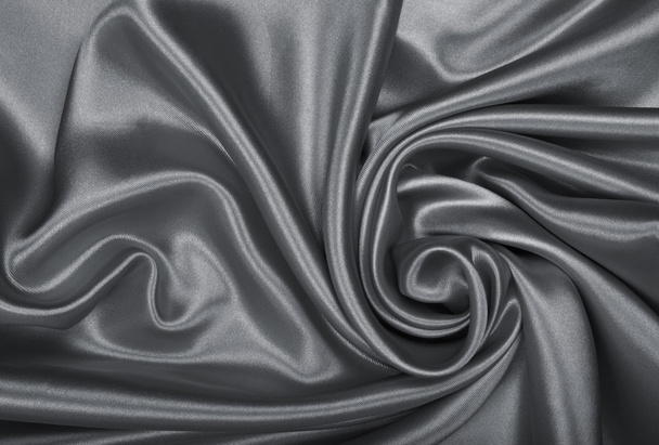 Smooth elegant grey silk or satin as background  - Фото, изображение