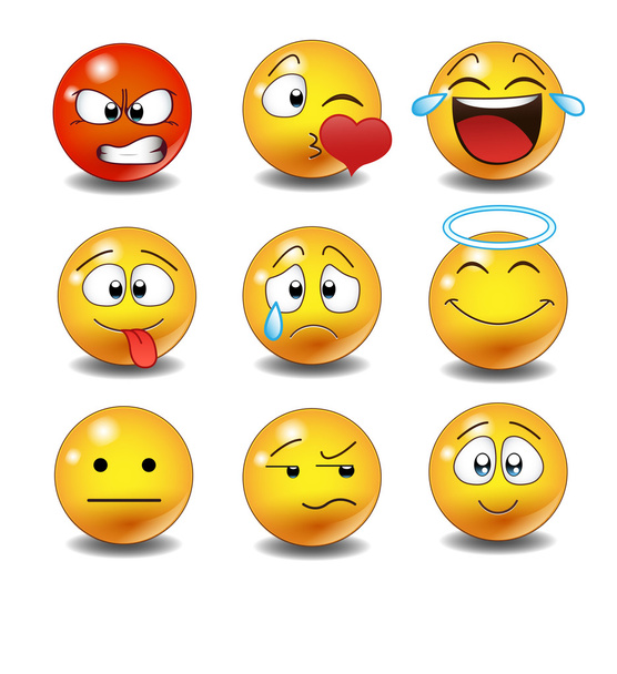 Set of Emoticons. - Vector, Image