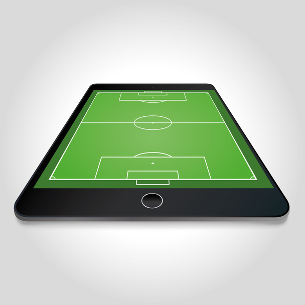 Футбольне поле на екрані планшета
 - Вектор, зображення