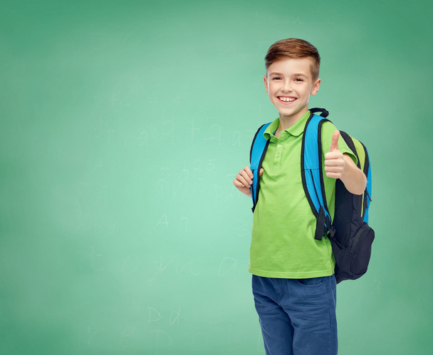 happy student boy with school bag - Fotó, kép