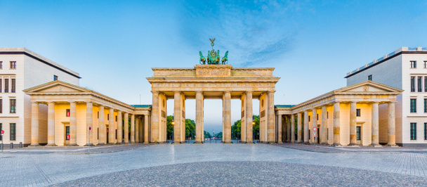 Brandenburg Gate at sunrise, Berlin, Germany - Photo, Image