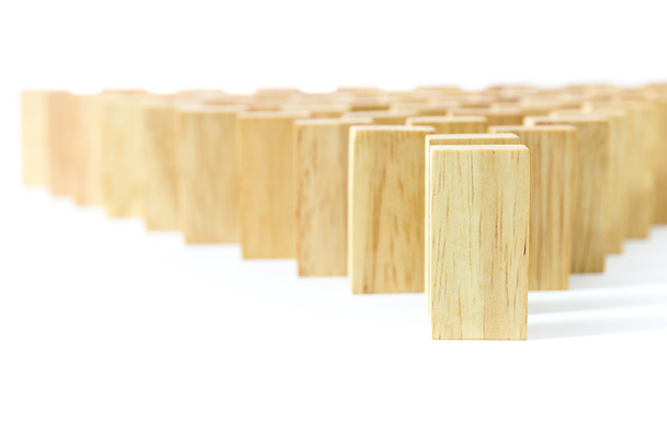 Ντόμινο ξύλινο σε σειρά - Φωτογραφία, εικόνα