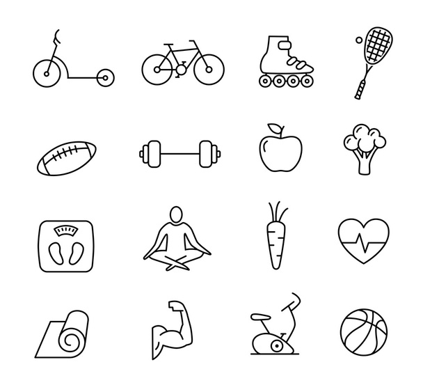 Healthy Lifestyle Icons - Vector, Image