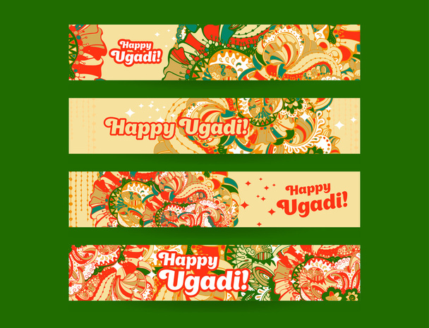 Gudi Padwa Set di modelli di banner indù
 - Vettoriali, immagini