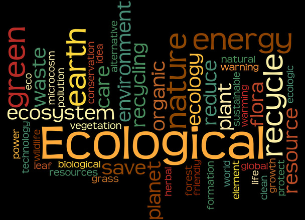 Ecological, word cloud concept 3 - Photo, Image