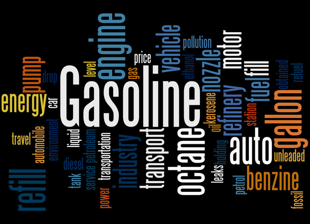 Gasoline, word cloud concept 3 - Photo, Image