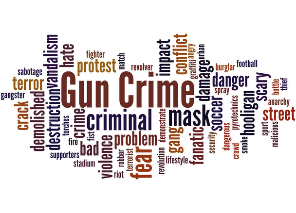 Gun Crime, word cloud concept 6 - Photo, Image
