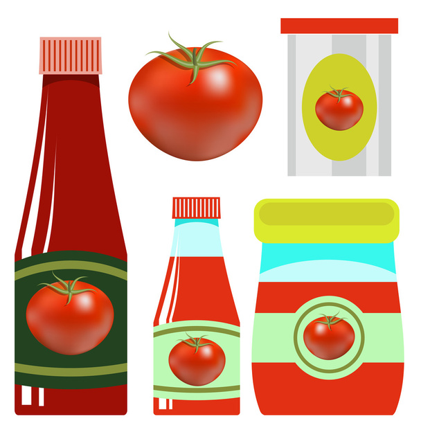 Aseta opf tomaatti ketsuppeja
 - Vektori, kuva