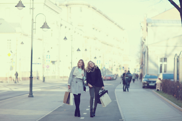 young women walking in city - Photo, Image