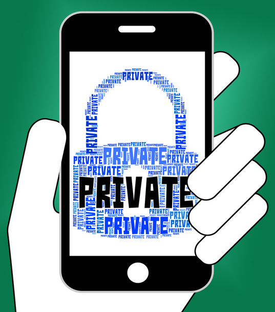 Prywatnej Lock pokazuje tajemnicy sklasyfikowane i słowa - Zdjęcie, obraz