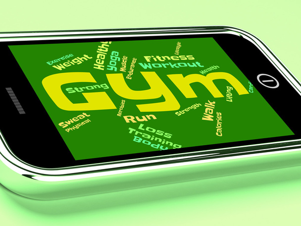 Gym Fitness Indicates Working Out And Athletic - Foto, afbeelding