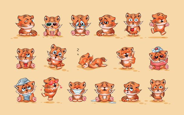 Set of Tiger cubs - Vector, Image