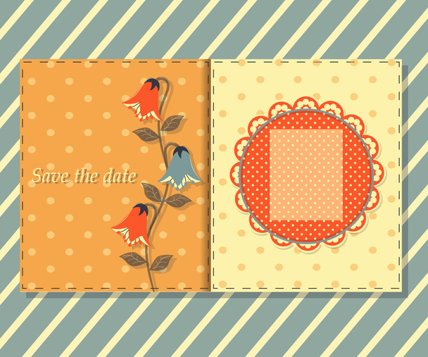 Vector floral greeting card Save the date - Вектор, зображення