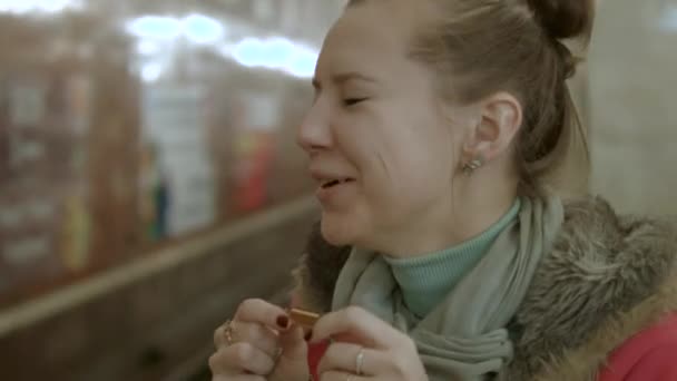 Girl playing the harmonica - Footage, Video