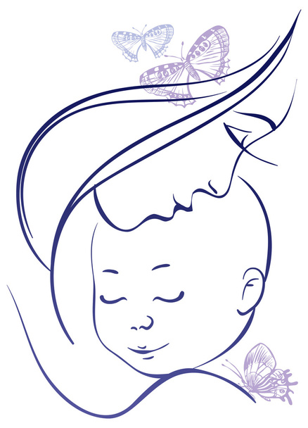Mother and baby - Vector, Image