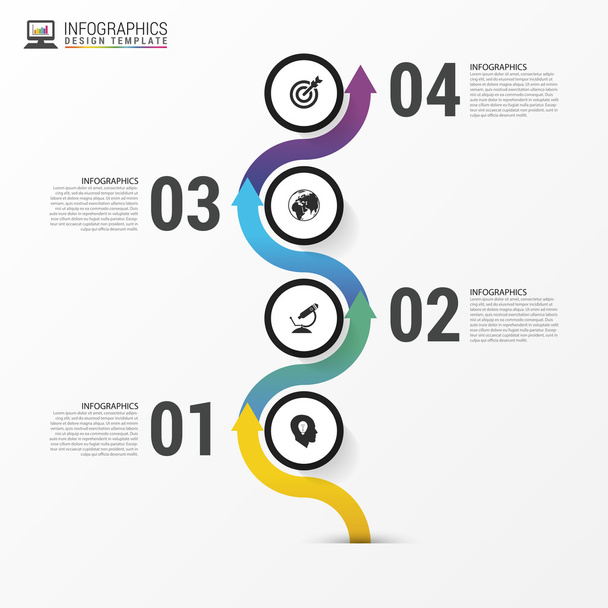 Timeline infographics. Modern design template with icons. Vector - Vettoriali, immagini