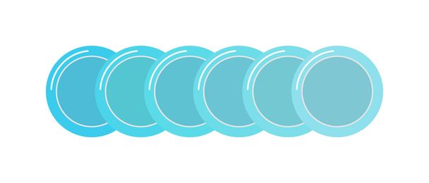 Stack of clean set plates saucers small blue with border kitchen dishware flat vector. - Vector, Image