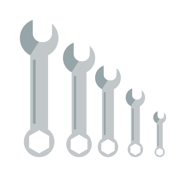 Set of screwdriver hand tool worker instruments flat cartoon vector. - Vector, Image