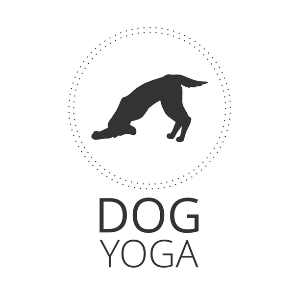 Dog yoga pose in circle.  - Vektor, obrázek