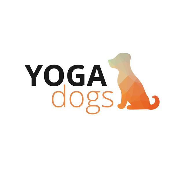 Dog yoga logo on gradient background - Vektor, obrázek