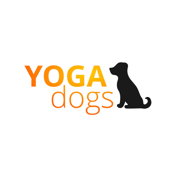 Orange gradient logo for dog yoga - Vektor, obrázek