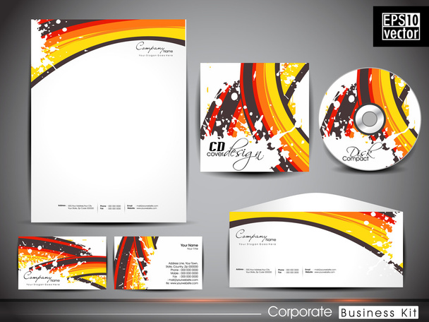 Professional Corporate Identity kit or business kit with artisti - Vector, Image