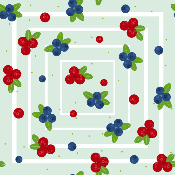 Cranberry and blueberry seamless pattern 2 - Вектор, зображення