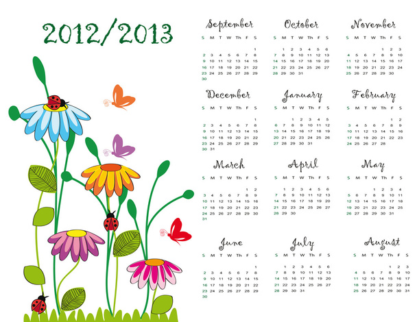Школьный календарь
 - Вектор,изображение