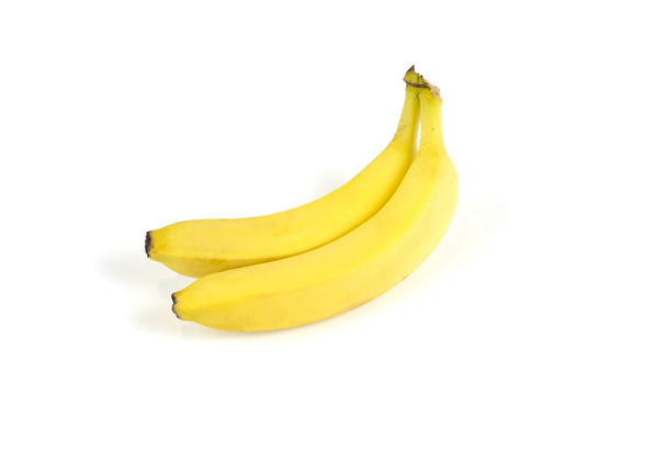 δύο ώριμες μπανάνες σε άσπρο φόντο. - Φωτογραφία, εικόνα