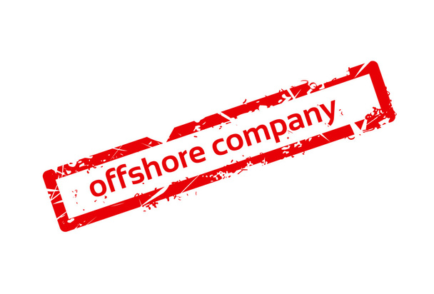 Offshore společnost červené razítko Grunge znamení - Vektor, obrázek