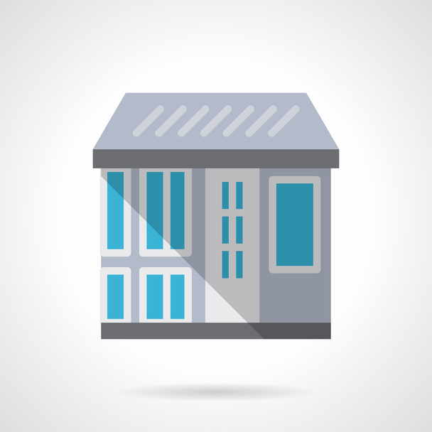 City storefronts flat color design vector icon - Vector, Image