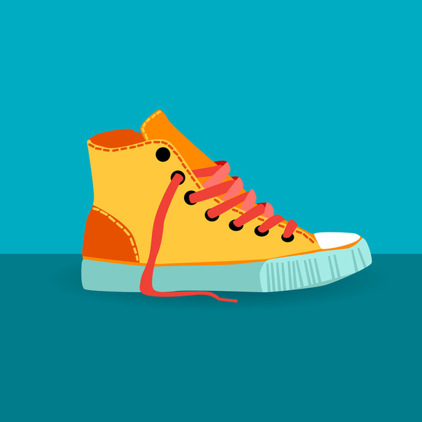 Colorful Sneaker Training Shoe Foot Wear Icon Vector Illustration - Vector, afbeelding