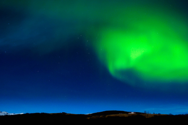 northern lights over winter - Photo, Image