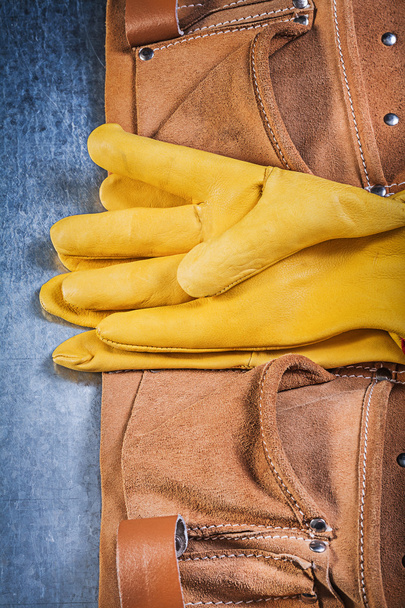 Safety working gloves and toolbelt - Photo, Image
