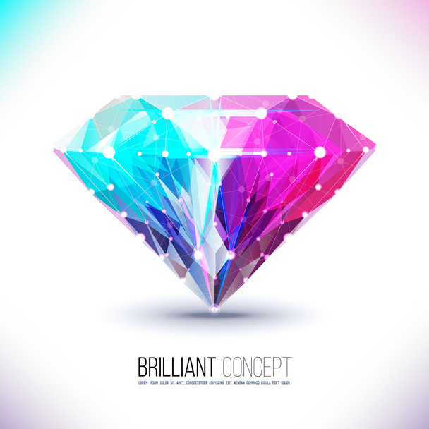 shape of a color diamond isolated on a white - ベクター画像