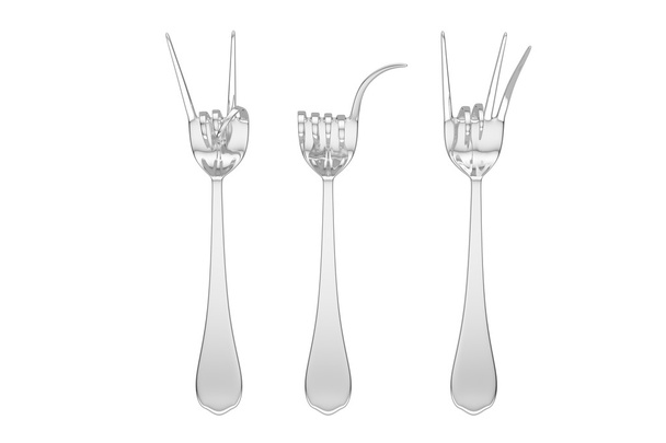 Fork gestures,3D rendering. - Photo, Image