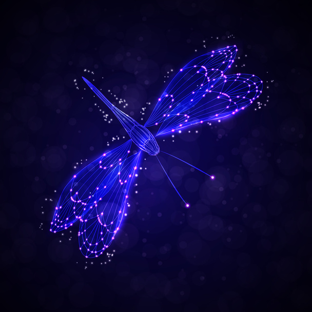 Shiny abstract dragonfly - Vektor, kép