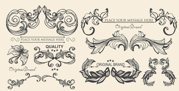 vector set: calligraphic design elements and page decorations - Вектор,изображение