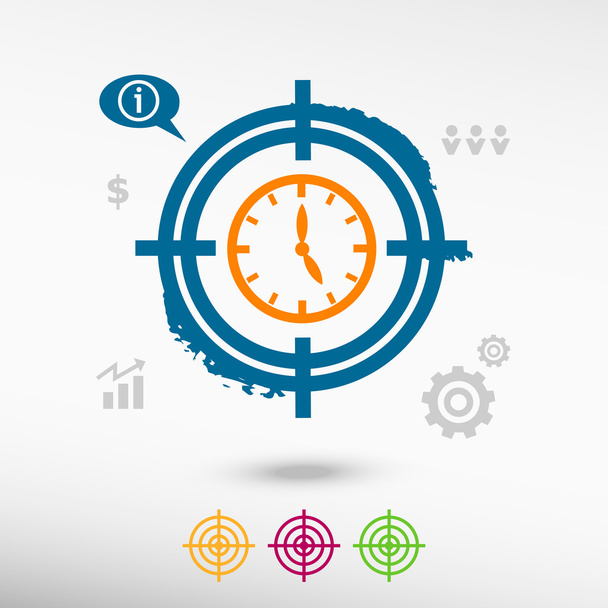 Watch on target icons background - Vector, Imagen